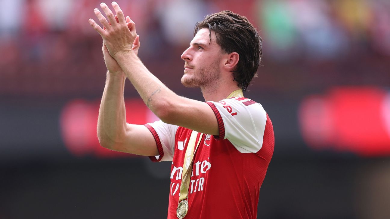 阿森纳争冠之路隐忧:赖斯高强度负荷或成最大风险